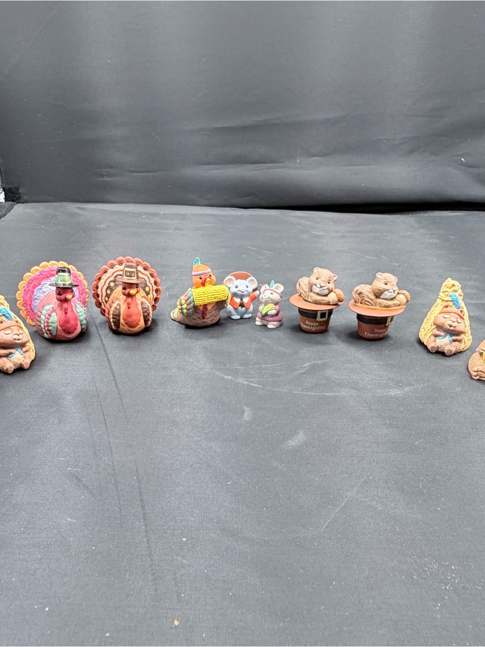 Collection of vintage Hallmark Merry Miniatures Thanksgiving figurines